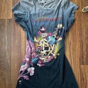 Y2k ed hardy shirt size